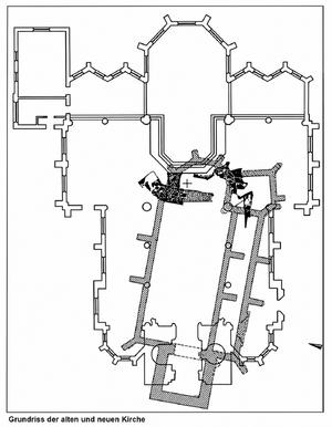 Grundriss der alten und neuen Kirche